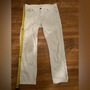 Low rise white boot cut denim